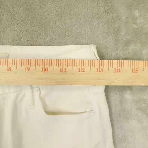 Mother The Looker Ankle Fray White Jeans Mid Rise GLASS SLIPPER size 26