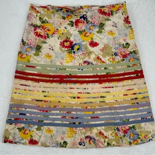 Odille Anthropologie Floral Print
Fringe Tiered Mini Skirt Size 2