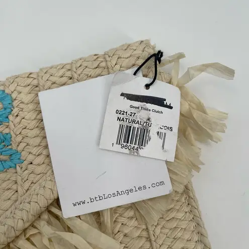 BTB Beyond the Beach Clutch 'Good Times' Natural Turquoise Beach Travel Vacation
