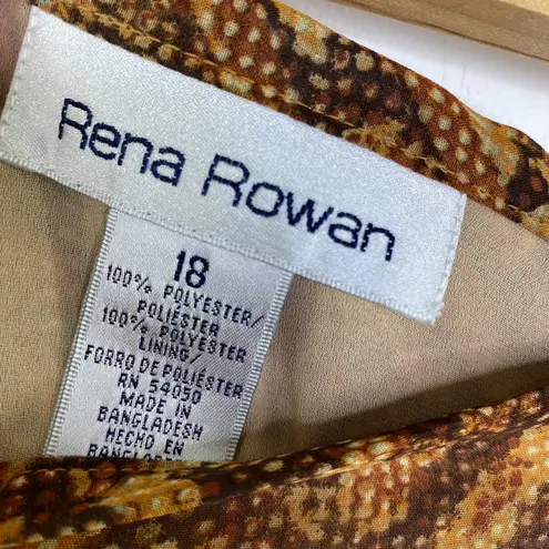 Rena Rowan Rena Rowan Midi Skirt Flowy Y2K Papaya Brown Printed size 18 NWT Deadstock