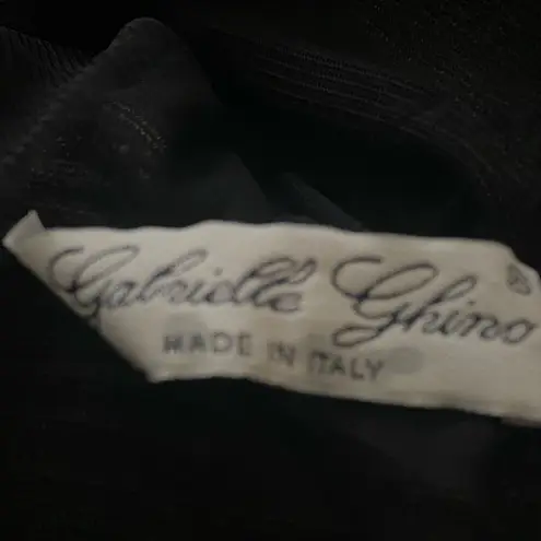 Gabrielle Ghino Italian Made Black/Gray Striped Mixed Fabric Wrap Cardigan. S Black