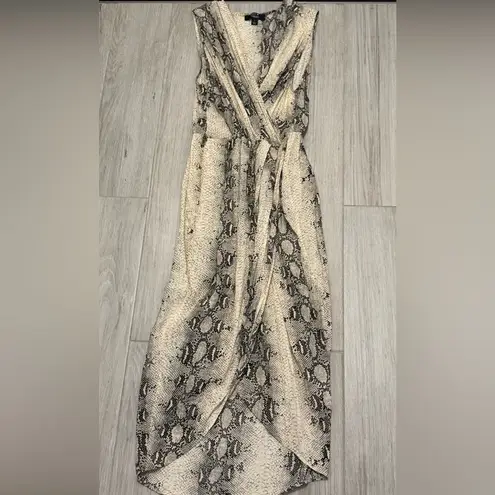 Paper Heart Elegant Snake Print Wrap Dress