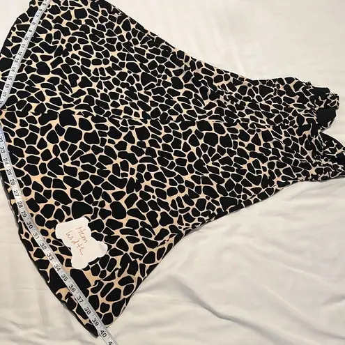 Enfocus Studio sz4 Elegant Black & Cream Animal Print Sleeveless high low Dress