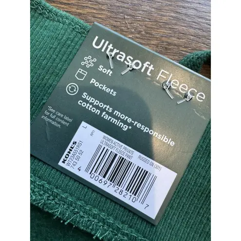 Tek Gear  Sweatpants Large Green Ultrasoft Fleece Lounge Pants Mid Rise Straight