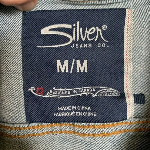 Silver Jeans Silver distressed Bikercore normcore moto M denim vest