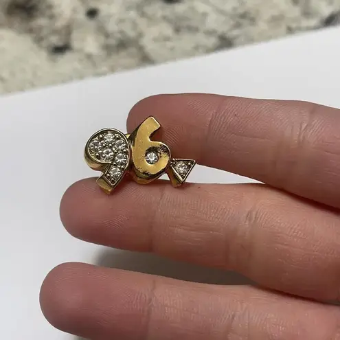 Avon Gold Tone Tack Lapel Pin Rhinestone