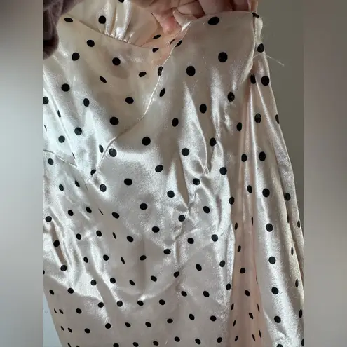 Bardot Citron Polka Dot Midi Dress In Ivory Spot XS