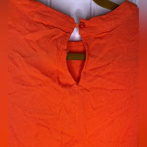 Elodie Orange Tank Top w/ Lace Detail
