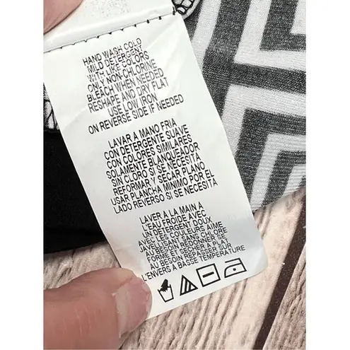 Tiana B. Modern Geometric Greek Patterned Black Swing Dress 22W Plus Size NWT White