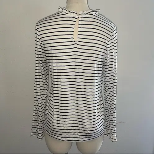 Kaileigh Stitch Fix Striped Ruffle Neck Top Size M