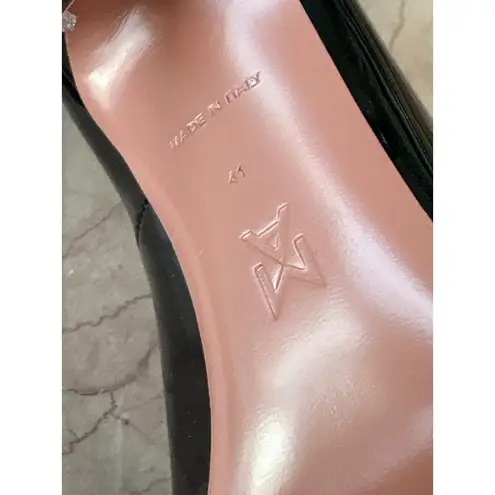 Amina Muaddi Anok 105 Patent Pumps in Black 41 With Box Womens High Heels