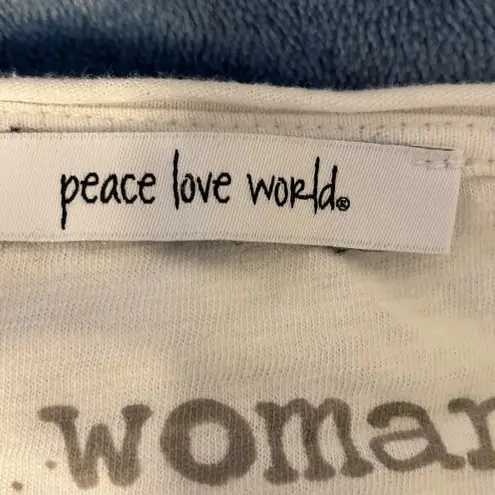 Peace Love World White Relaxed Short Sleeve Tee
