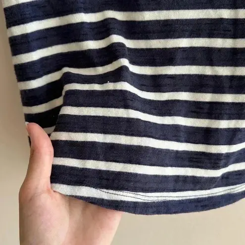 Sea New York Striped Navy Blue and White Crewneck Shirt Ruffle Back, Small