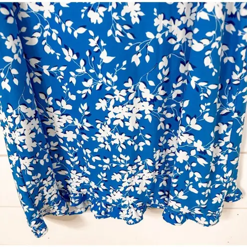 Draper James NEW Women's Floral Ruffle Sleeveless Nightie Blue White Medium