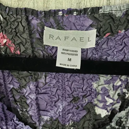 Rafael Sleeveless Scrunched Crinkle Abstract Print Top Women’s Size Medium Red