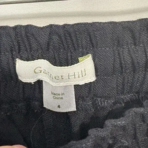 Garnet Hill Pants Womens 4 Wool Jogger Pockets Drawstring City Athleisure Navy