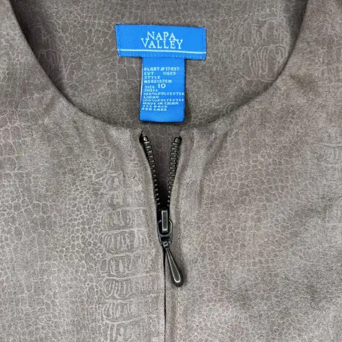 Vintage NWOT Napa Valley Faux Suede Snakeskin Jacket Women's Size 10 Tan