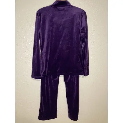Rebecca Malone Women’s Small 2 Piece Track Running Suit Purple Velvet Full Zip