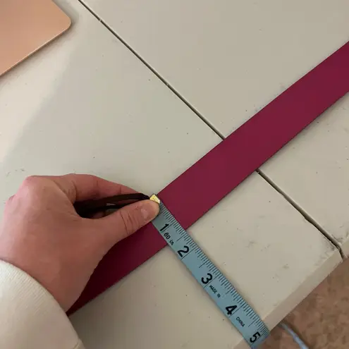 Pink Genuine Made in India Leather Double Silver Buckle Belt Size Medium