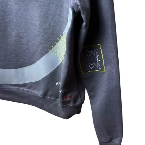 Peace Love World I am Happy Graphic Zip Up Hoodie