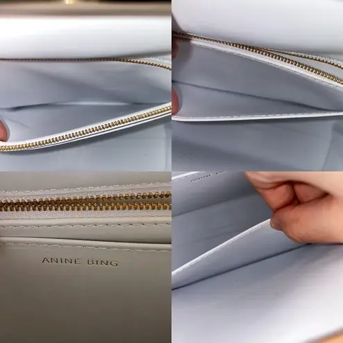 ANINE BING Bag Noah Shoulder Crossbody Chain Gold Leather Minimal White GUC