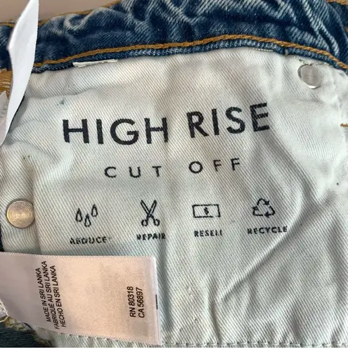 Lucky Brand  Medium Wash High Rise Cut Off Denim Shorts