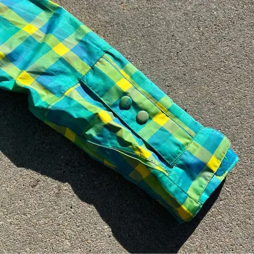 Foursquare Four Square Outerwear blue green yellow plaid ski snowboard jacket