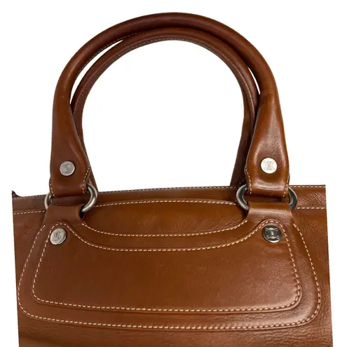 CELINE Brown Leather Tall Satchel Tote Bag CE00/13 Bougie Era Made in Italy