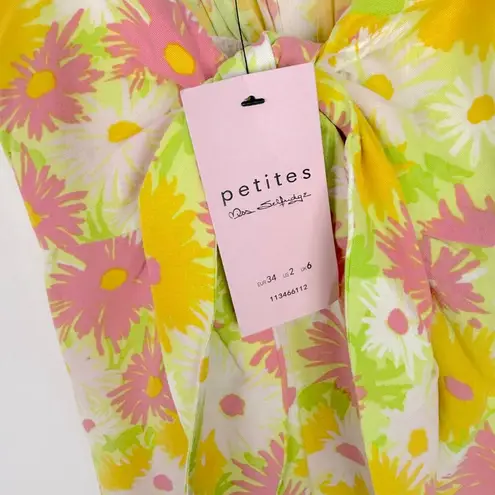 Miss Selfridge NWT ASOS Petite Bunny Tie Midi Slip Dress Bright Sunflower 2P