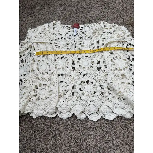 Vtg Y2k Lucky Legend Boxy Crotchet Top Sz XS