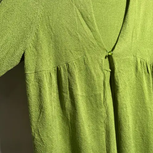 White Stag VTG 90s Green One Button Cardigan Sweater Babydoll Fairy Grunge Boho Womens L