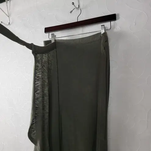 Susina Womens Skirt Size XS Hunter Green Wrap Knit Draped Soft Maxi Tie Waist