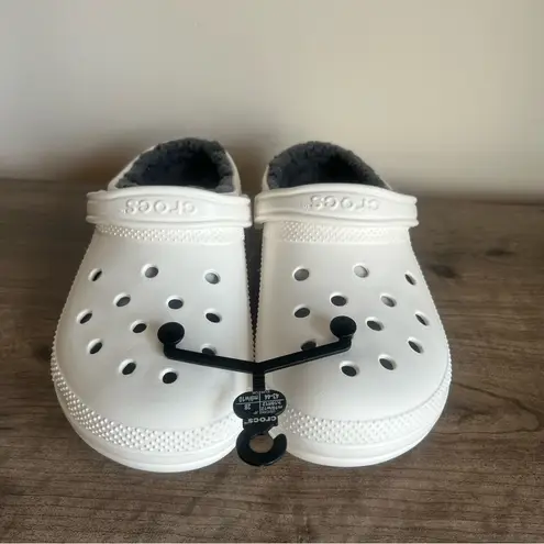 Crocs  Classic Lined Unisex White  Grey Clog Size 10 or 12 #B1869 - Image 3