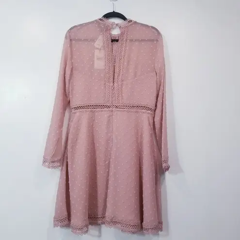 Bardot Latte Pink Blush Cherie Doddy Dress Long Sleeves