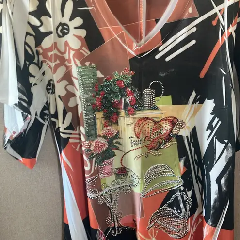 Cover charge Stylish Multicolor Graphic Women's mini dress medium