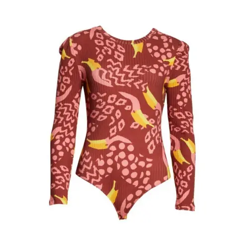 Farm Rio ππ Toucanissimo Long Sleeve Stretch Cotton Body Suit ~ Small S NWT
