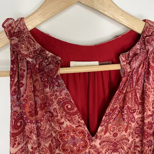 Ramy Brook Jolene Sleeveless Silk Paisley-Print Midi Dress Womens XS