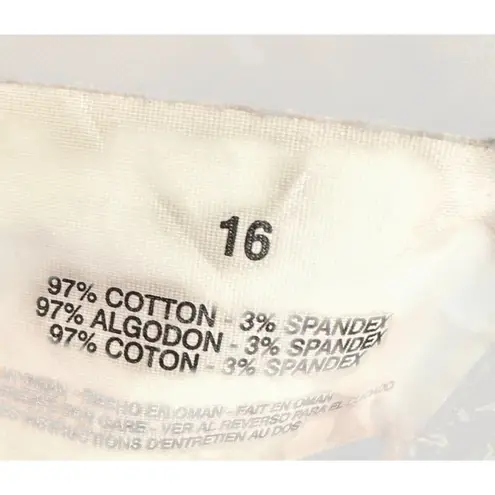 Gloria Vanderbilt Size 16 Brown Cargo Bermuda Shorts Cotton Spandex Blend