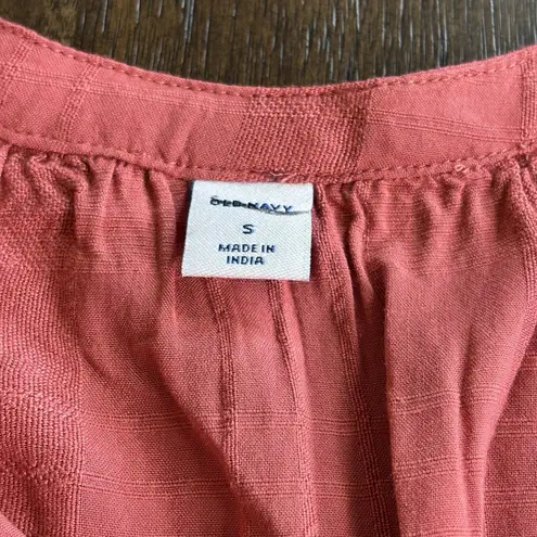 Old Navy  Womens Small Boho Dress Long Sleeve Dusty Rose Split Neck Rayon NEW!