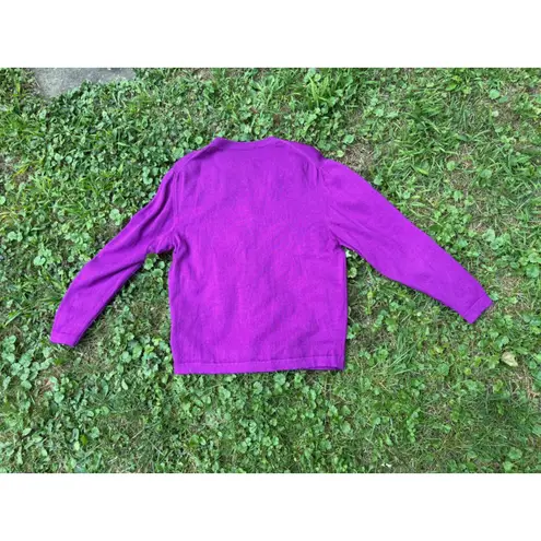 J. McLaughlin Purple Wool Sweater Crew Neck Long Sleeve Knit Top