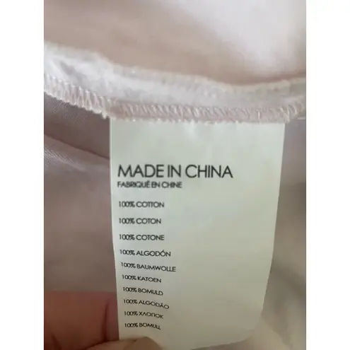 Club Monaco Women Top 4 Light Pink Off The Shoulder Short Tie Sleeve Cotton