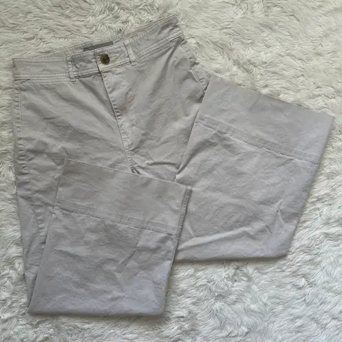 Everlane Pants Lightweight Wide Leg Crop Stretch Cotton Chino Sand Khaki 0