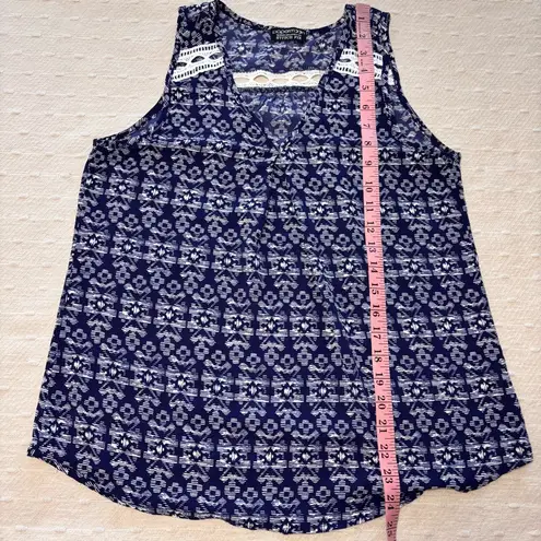 Paper Moon by Stitch Fix Flowy Navy Blue Tank Top Size S