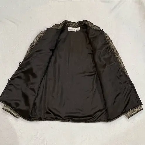 Flashback Velour Patchwork Blazer Jacket Size Small Brown