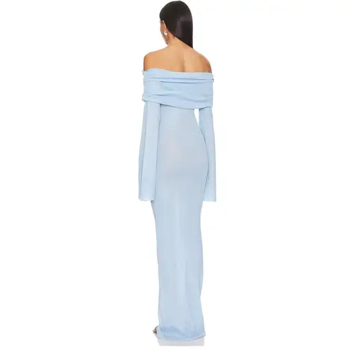 Ser O Ya Galleria Rib Knit Maxi Dress Powder Blue Small