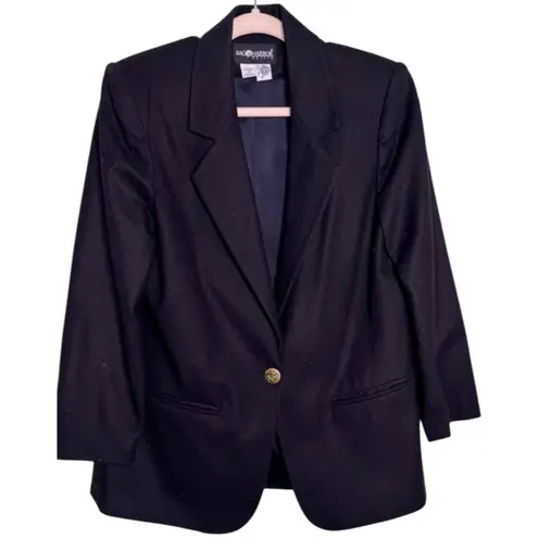 Sag Harbor Wool Black Blazer Fully Lined Blazer Petite 10