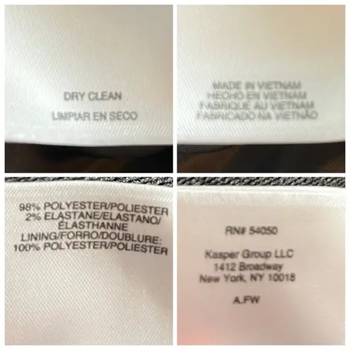 Kasper Women’s Pant Suit 2 Button Kate Classic Fit Notch Lapel Gray Plus Size 16