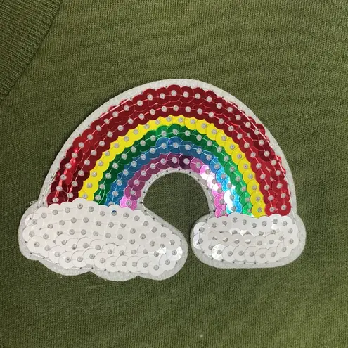 Koch Lucy sequined t-shirt in army green fox size XS