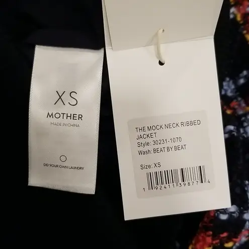💕MOTHER💕 The Mock Neck Ribbed Jacket ~ Beat By Beat XS NWT Plaid 80s