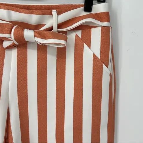 NYCC Striped Women's Shorts with Tie Belt, Sz 12 Orange